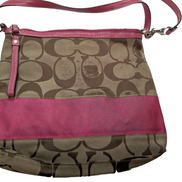 Sac Coach Signature Rose Fuchsia Toile Jacquard Bandoulière