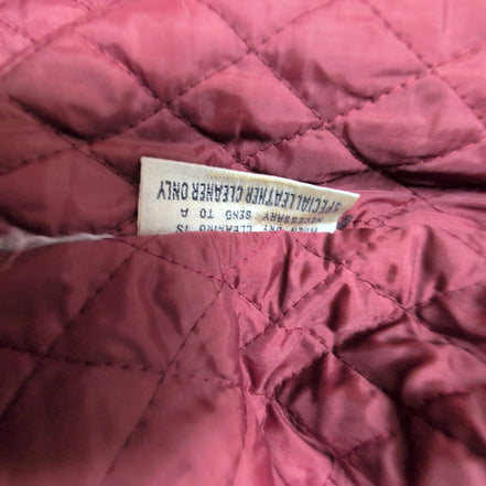 Veste Cuir Femme Bordeaux Berman's 14 L Doublure Amovible Vintage |51c