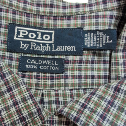 Chemise Polo Ralph Lauren Caldwell USA L Carreaux Rare Poche manches courtes