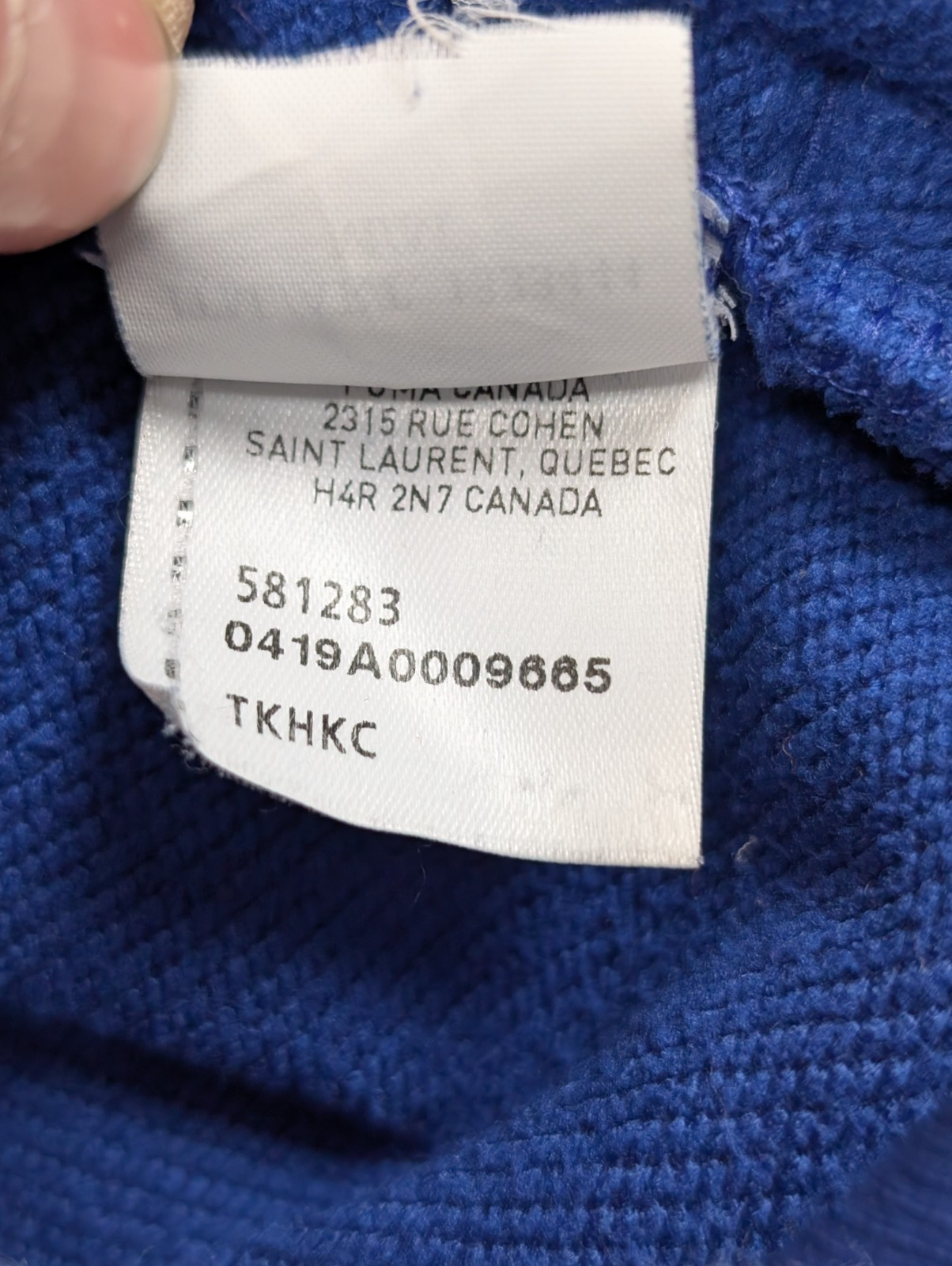 Sweat à capuche Puma Bleu Grand Logo Noir Taille M