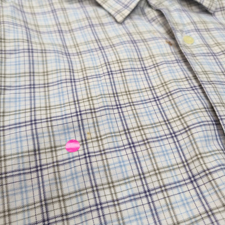 Chemise Lacoste XL 44 Made in France Carreaux Bleu Logo Poche manches longues