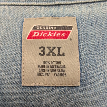 Chemise Dickies 3XL Jean Bleu Logo Workwear Vintage Manches Courtes