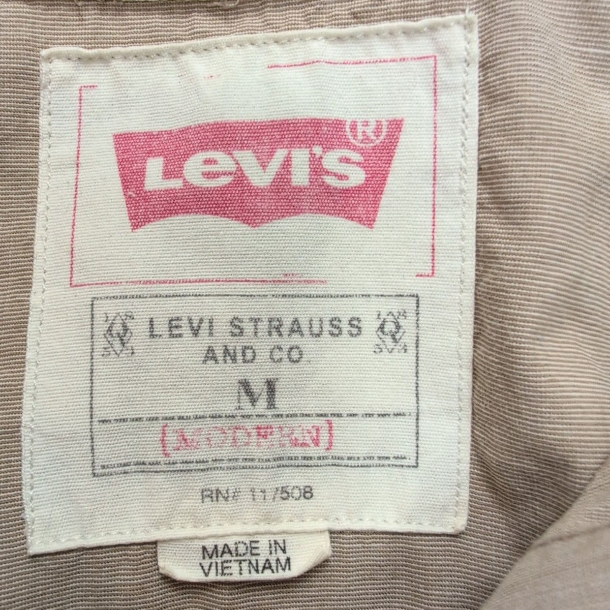 Chemise Levi’s Marron Clair Vintage Manches Courtes Taille M