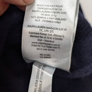 Pull Polo Ralph Lauren 100% Laine Mérinos Bleu Marine Col V - Taille 3XL