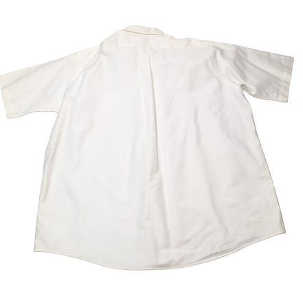 Chemise L.L. Bean blanche unie manches courtes poche brodée RSE vtg taille XXL