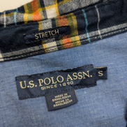 Chemise Flanelle Stretch US POLO ASSN S Coton Tartan Bleu Vert Casual |280S