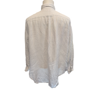 Chemise Polo Ralph Lauren L 100% Lin Blanche QR Code Broderie Poignet