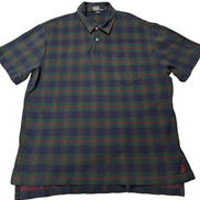 Polo manches courtes Polo Ralph Lauren L carreaux kaki bleu rouge poche coton