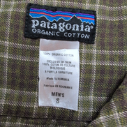 Chemise Patagonia flanelle kaki carreaux coton bio manches courtes S
