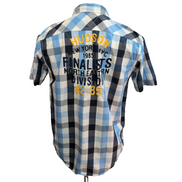 Chemise Tommy Hilfiger Manche Courte Carreaux Bleu Logo & Broderies XL 18 ans