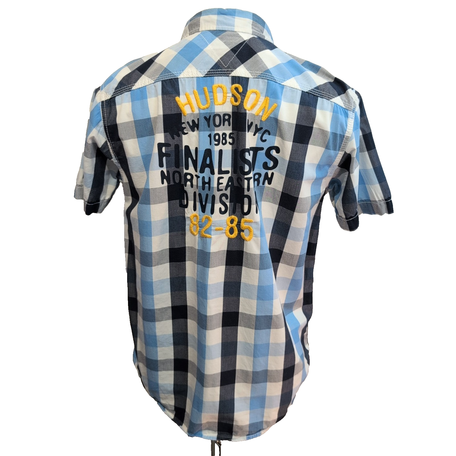 Chemise Tommy Hilfiger Manche Courte Carreaux Bleu Logo & Broderies XL 18 ans