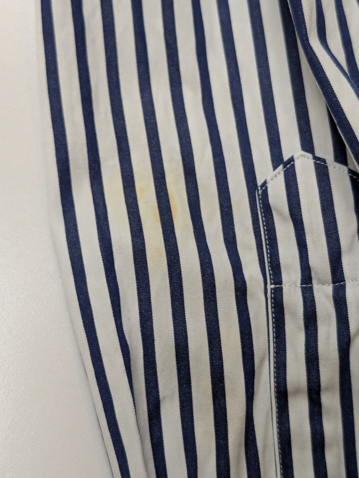 Chemise Ralph Lauren Custom Fit Taille XXL Bleu Marine Rayures Manches Longues