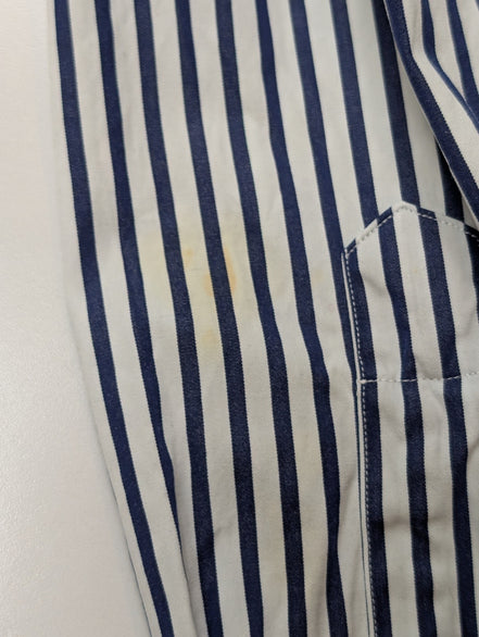 Chemise Ralph Lauren Custom Fit Taille XXL Bleu Marine Rayures Manches Longues