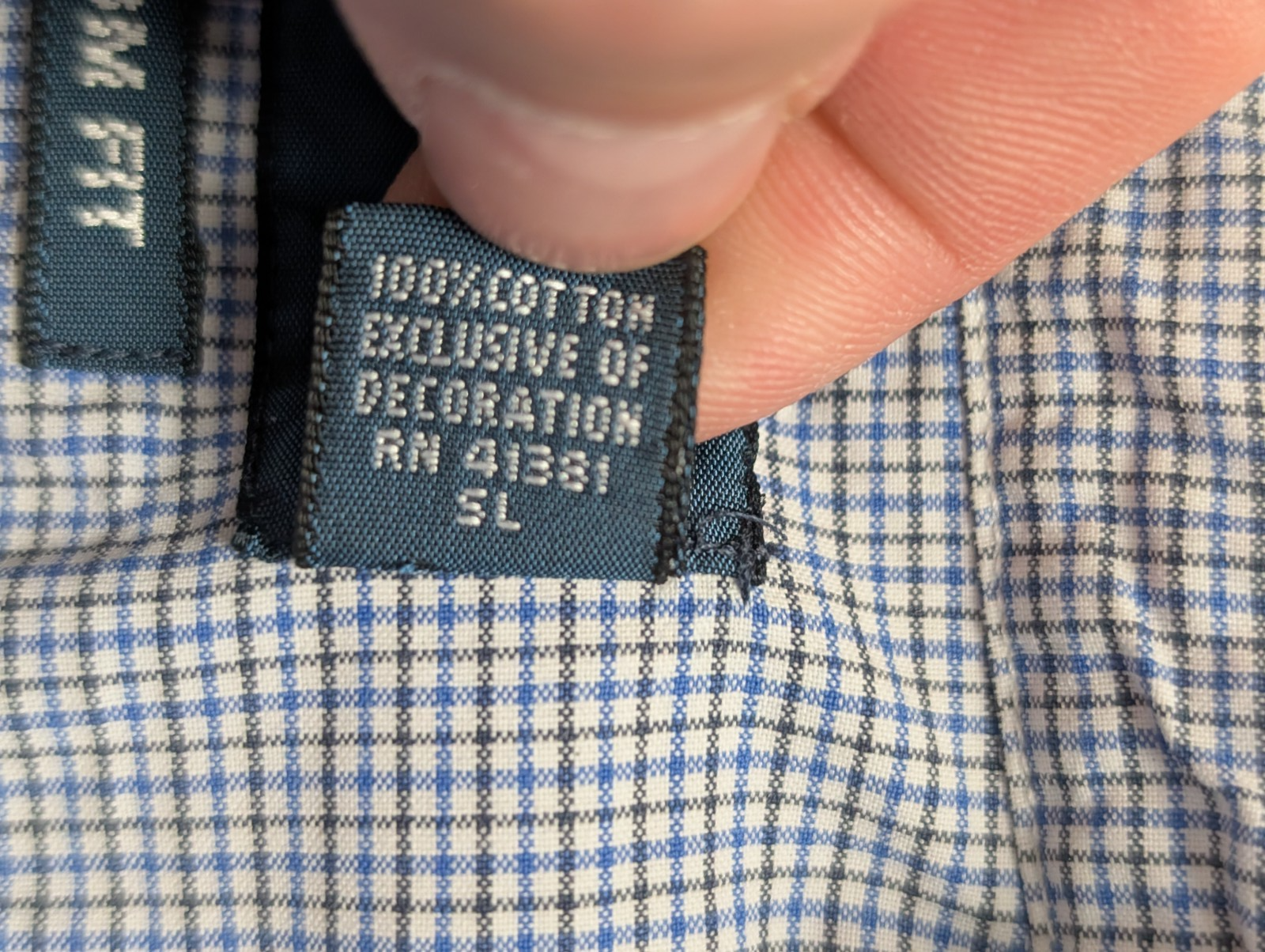 Chemise Polo Ralph Lauren Shirt S Custom Fit Micro-Carreaux Bleu Blanc Button Do