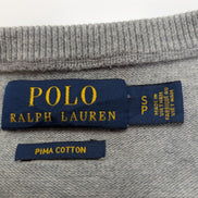 Pull Polo Ralph Lauren Polo col V gris logo gris Pima Cotton taille S