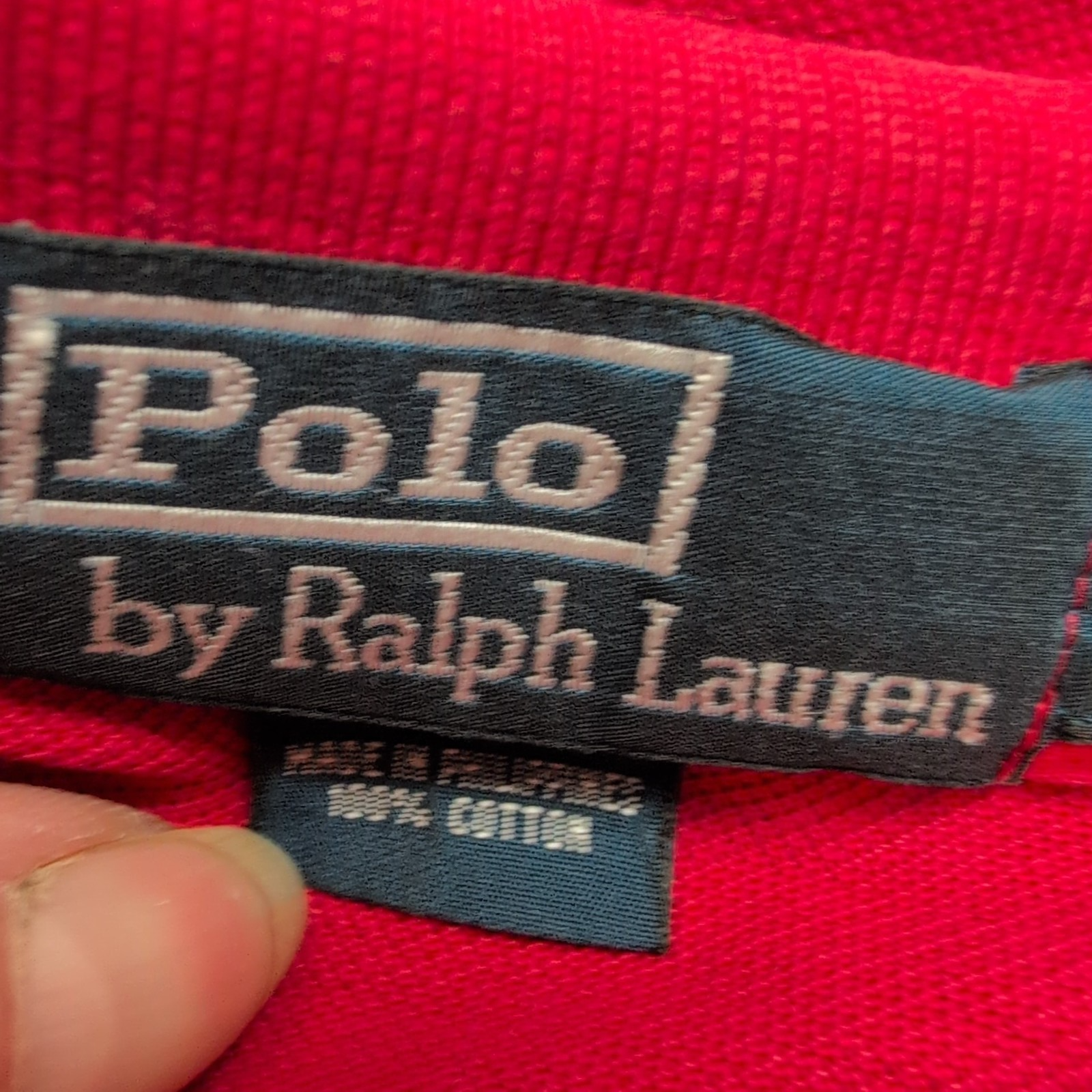 Polo Ralph Lauren Homme M Rouge Logo Bleu Polo Manches Courtes Classic Fit