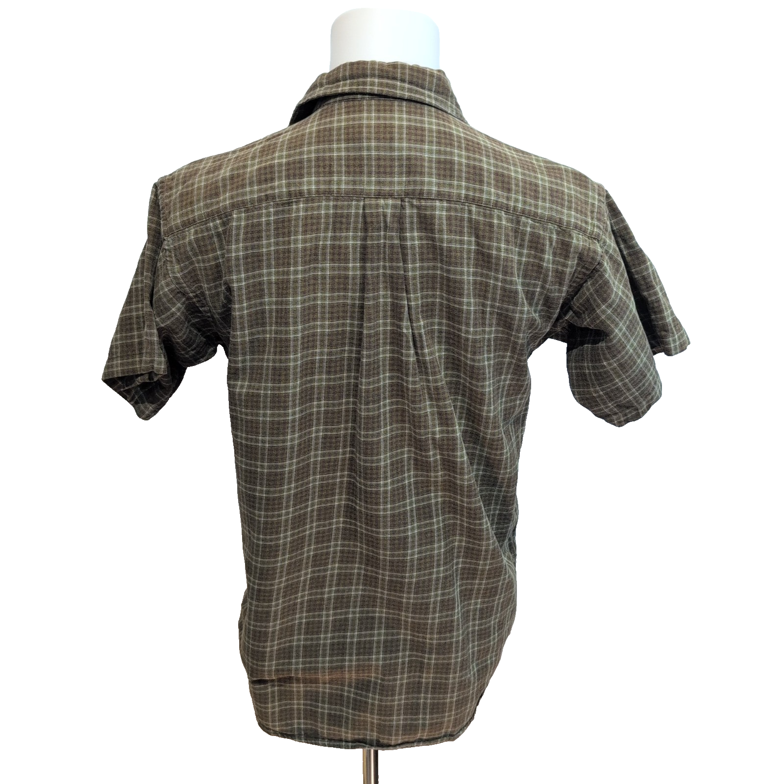 Chemise Patagonia flanelle kaki carreaux coton bio manches courtes S