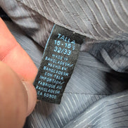 Chemise Van Heusen M L gris foncé rayures gaufrées manches longues coton
