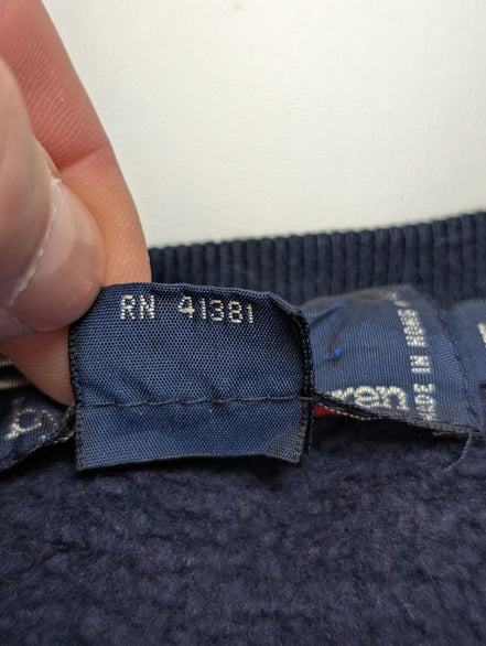 Sweat Polo Ralph Lauren L XL bleu marine logo rouge brodé col rond