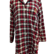 Chemise de Pyjama Femme Lauren Ralph Lauren S Flanelle Rouge Carreaux Shirt