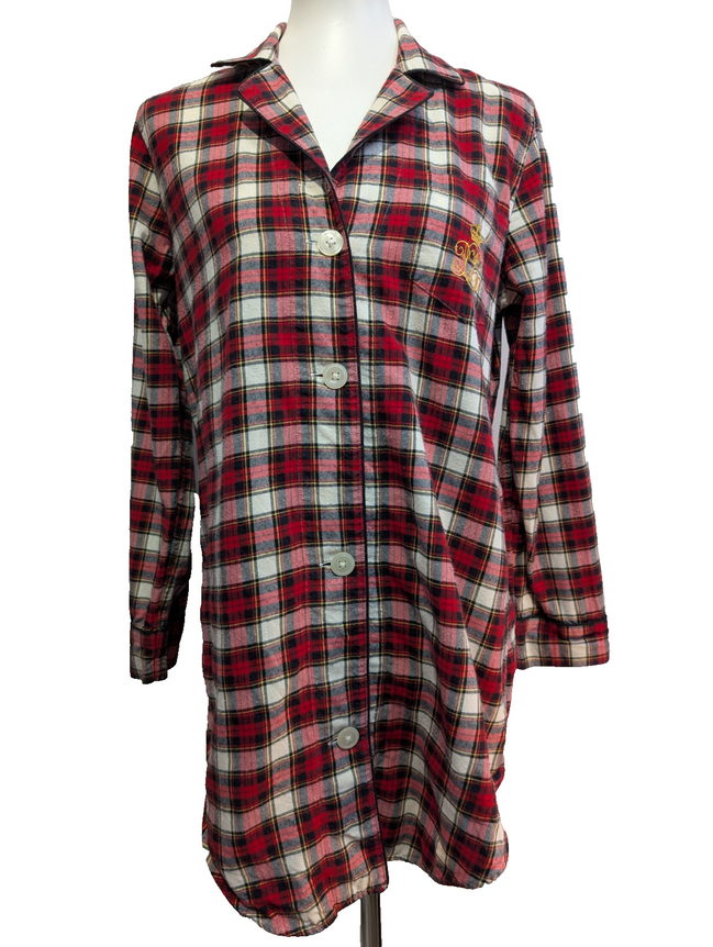 Chemise de Pyjama Femme Lauren Ralph Lauren S Flanelle Rouge Carreaux Shirt
