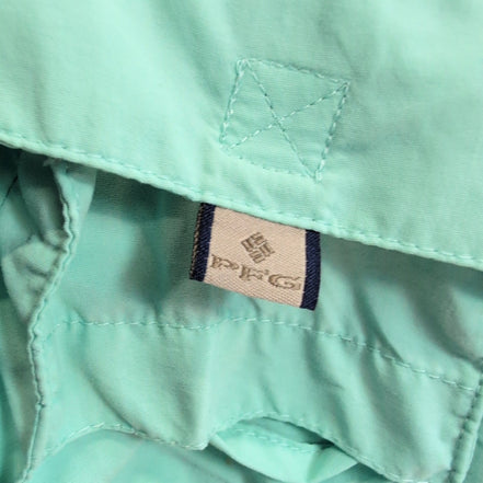 Chemise Columbia PFG nylon verte uni brodée manches courtes taille S poches