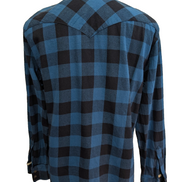 Chemise LEVI'S Western Flanelle Carreaux Bleu & Noir Manches Longues - Taille L