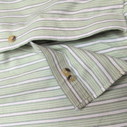 Chemise L.L. Bean verte à rayures manches courtes taille L #29e