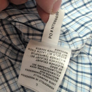 Chemise Nautica L Bleu Carreaux 100% Coton Logo Manches Courtes