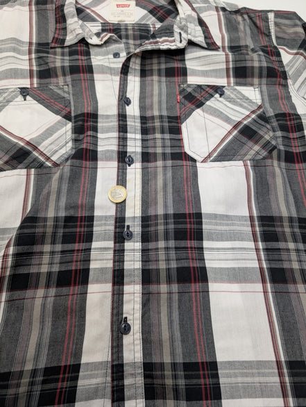 CHEMISE LEVI'S Carreaux Noir Rouge Blanc XXL Homme Coton Sportswear