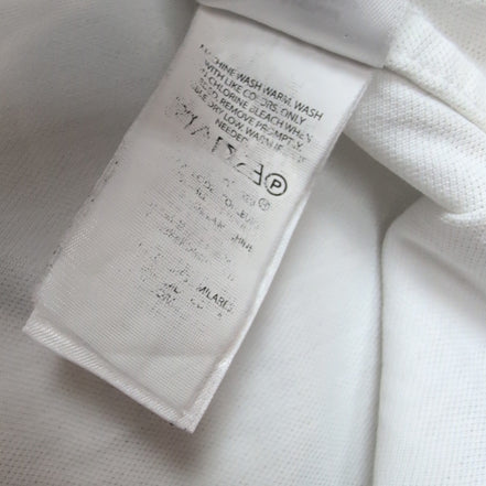 Chemise Ralph Lauren Taille S Blanc Uni Coton Piqué QR Code Logo Marron