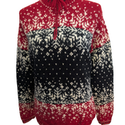 Pull LAUREN RALPH LAUREN Col Zippé FAIT MAIN 84% LAINE Motif flocon T. S Rare