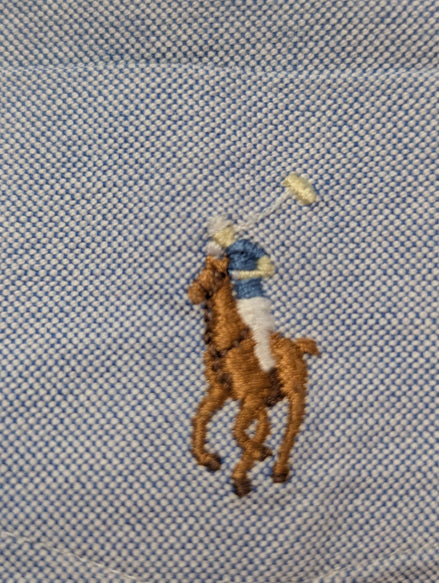 CHEMISE Ralph Lauren homme XL Classic Fit Bleu Ciel Uni poche TBE 👕