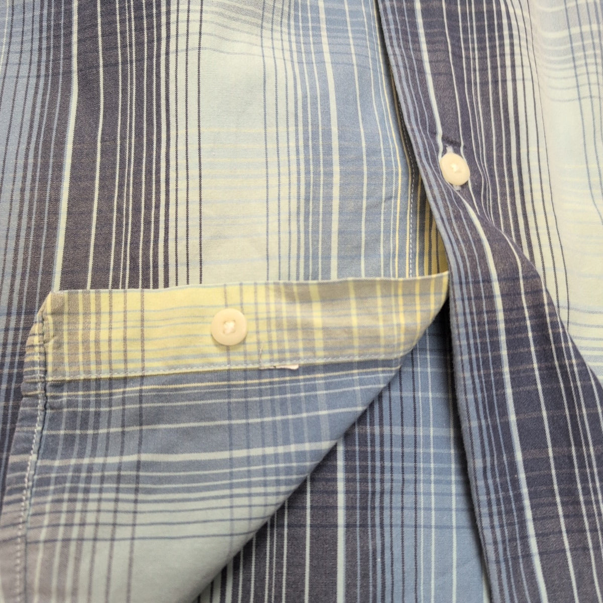 Chemise Nautica XL Bleu Carreaux Manches Courtes 100% Coton