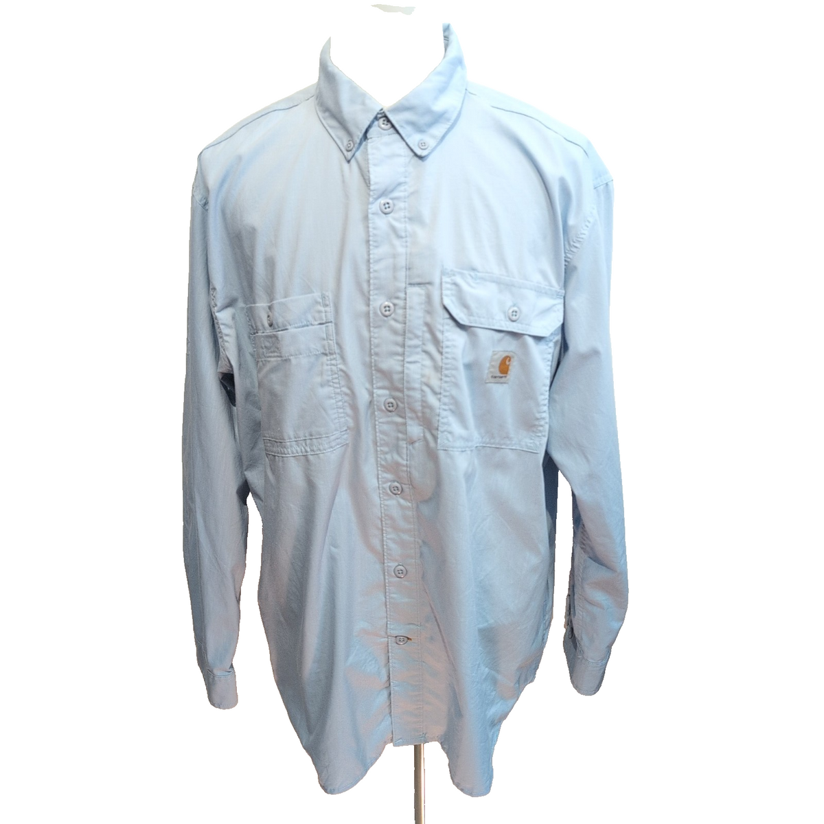 Chemise Carhartt Force Relaxed Fit XL Bleu uni 5 Poches Ventilée manches rétract