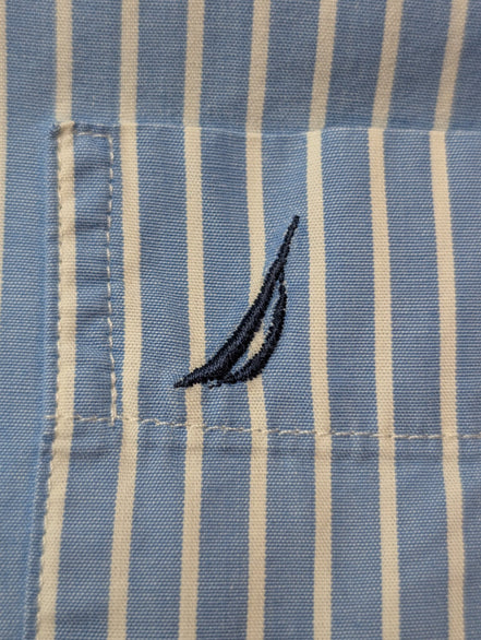 Chemise Nautica à Rayures Bleues & Blanches - Taille M