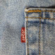 Jean Levi's 570 Vintage Rare Homme W38 L30 Bleu Très Clair Denim Loose Tapered