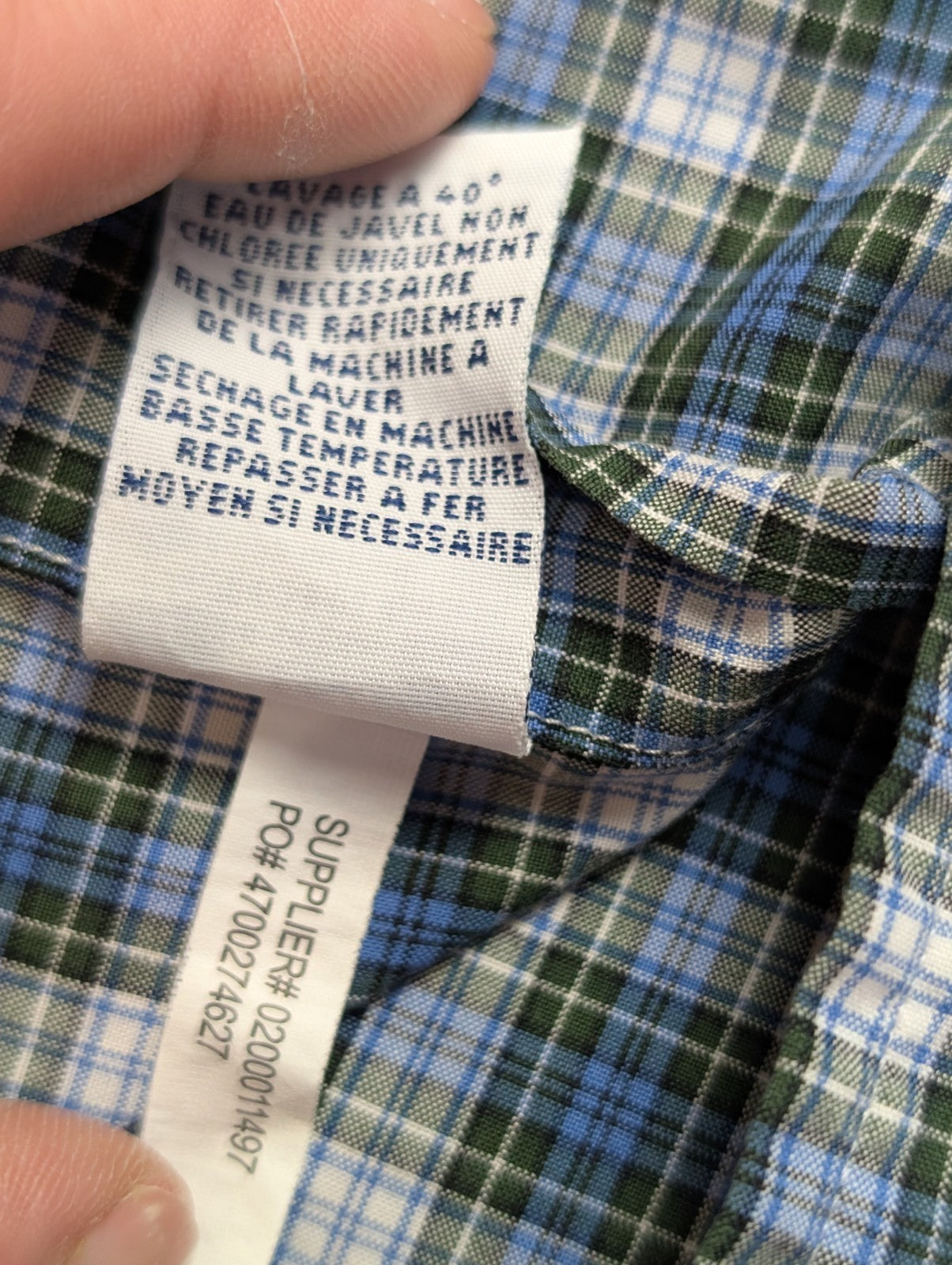 CHEMISE Ralph Lauren Homme L/XL CLASSIC FIT Bleu Vert Carreaux Logo Bleu
