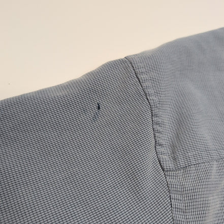 Chemise Chaps Ralph Lauren L Bleu Clair Carreaux Logo Rayonne Manches Courtes