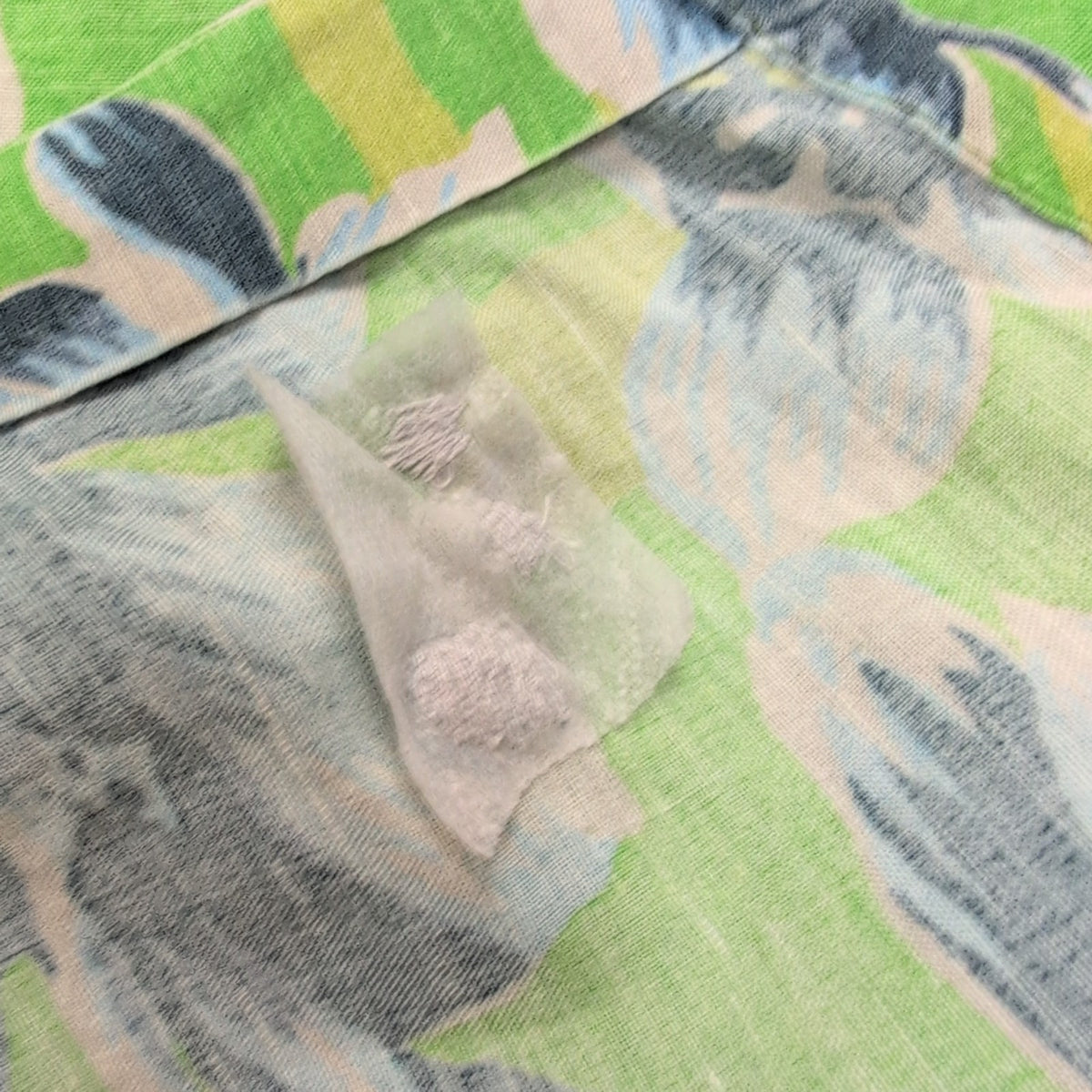 Chemise Hawaïenne Nautica 55% Lin 45% Rayonne Verte Taille L manches courtes