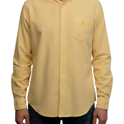Chemise Ralph Lauren jaune uni logo jaune avec poche taille L #2104