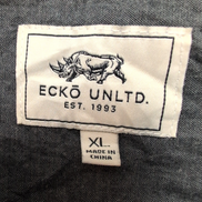 Chemise Ecko Unltd XL carreaux gris noir blanc poche manches longues