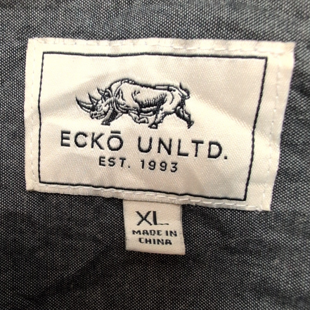 Chemise Ecko Unltd XL carreaux gris noir blanc poche manches longues
