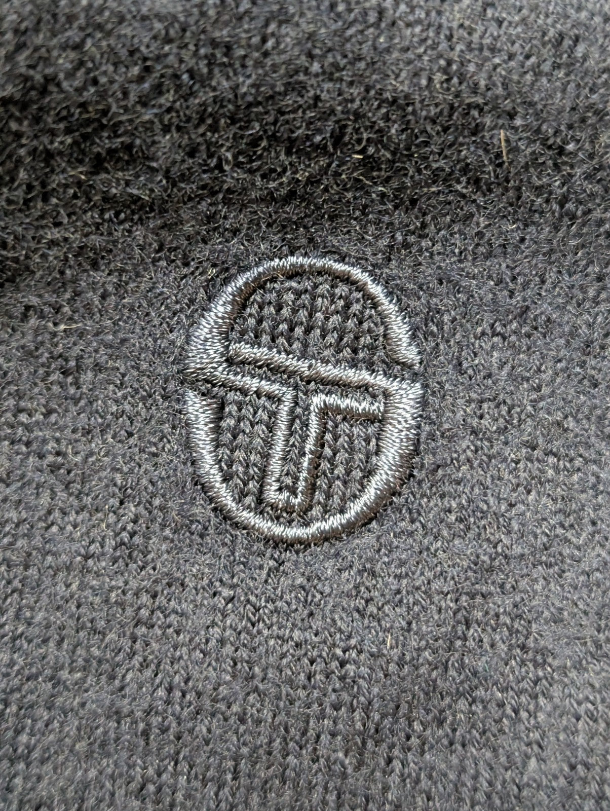 Gilet Boutonné SERGIO TACCHINI 72% Laine Mérinos Bleu Marine Homme Taille S