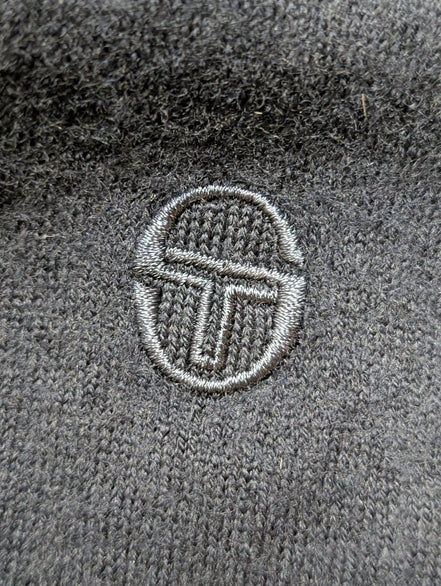 Gilet Boutonné SERGIO TACCHINI 72% Laine Mérinos Bleu Marine Homme Taille S