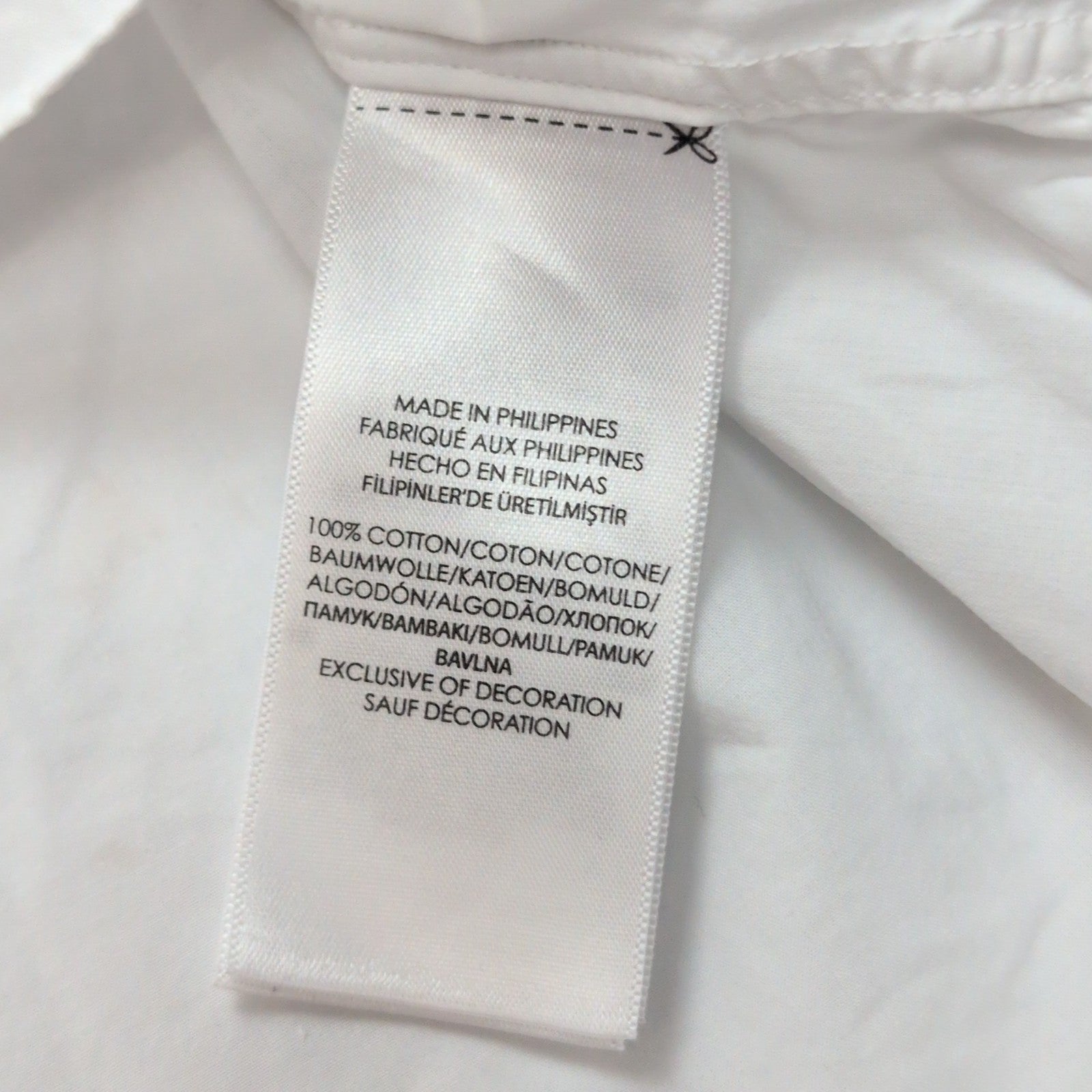 Chemise Ralph Lauren M Slim Fit blanc uni stretch logo bleu marine