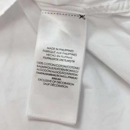Chemise Ralph Lauren M Slim Fit blanc uni stretch logo bleu marine