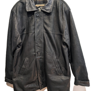 Manteau cuir noir mi-long Isik Leder taille XXL #9c