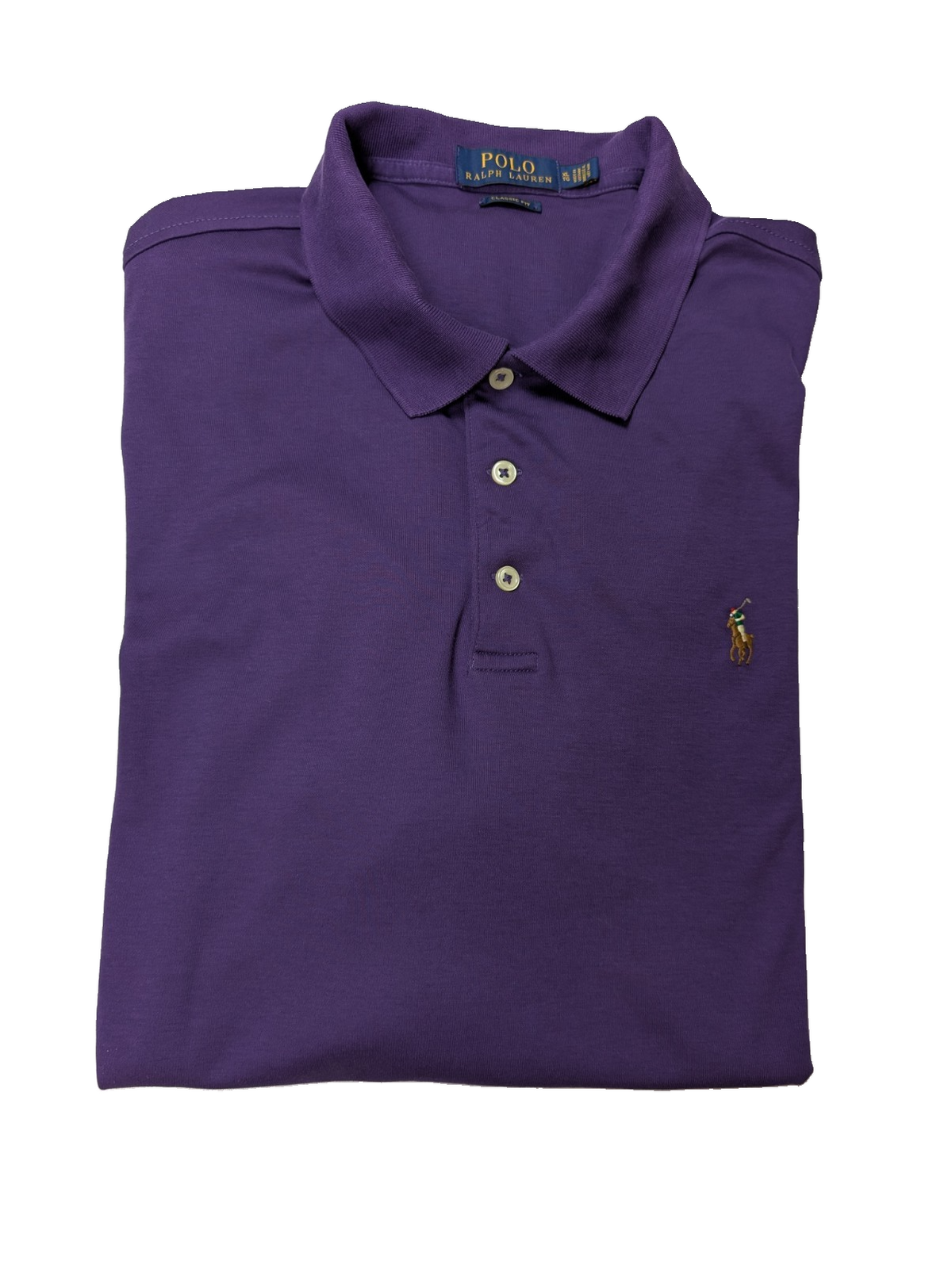 Polo manches courtes Polo Ralph Lauren XL violet logo multicolore Classic Fit