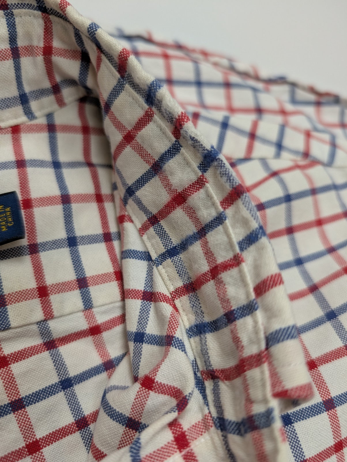 Chemise Ralph Lauren Homme XL Carreau Rouge Bleu Blanc Oxford Classique Boutonné